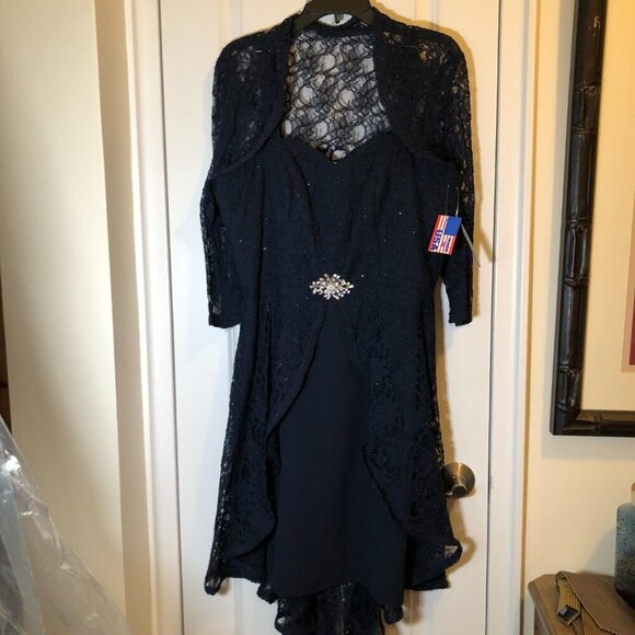 Ideas by Barbara Gown Style# 5825 NAVY BLUE Size M NWT - Picture 4 of 16